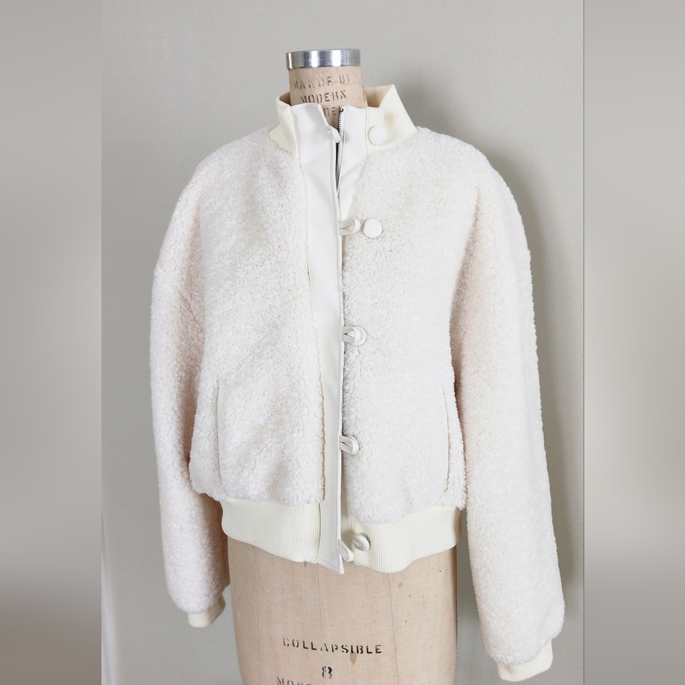 NWT BAR III  sherling bomber jacket